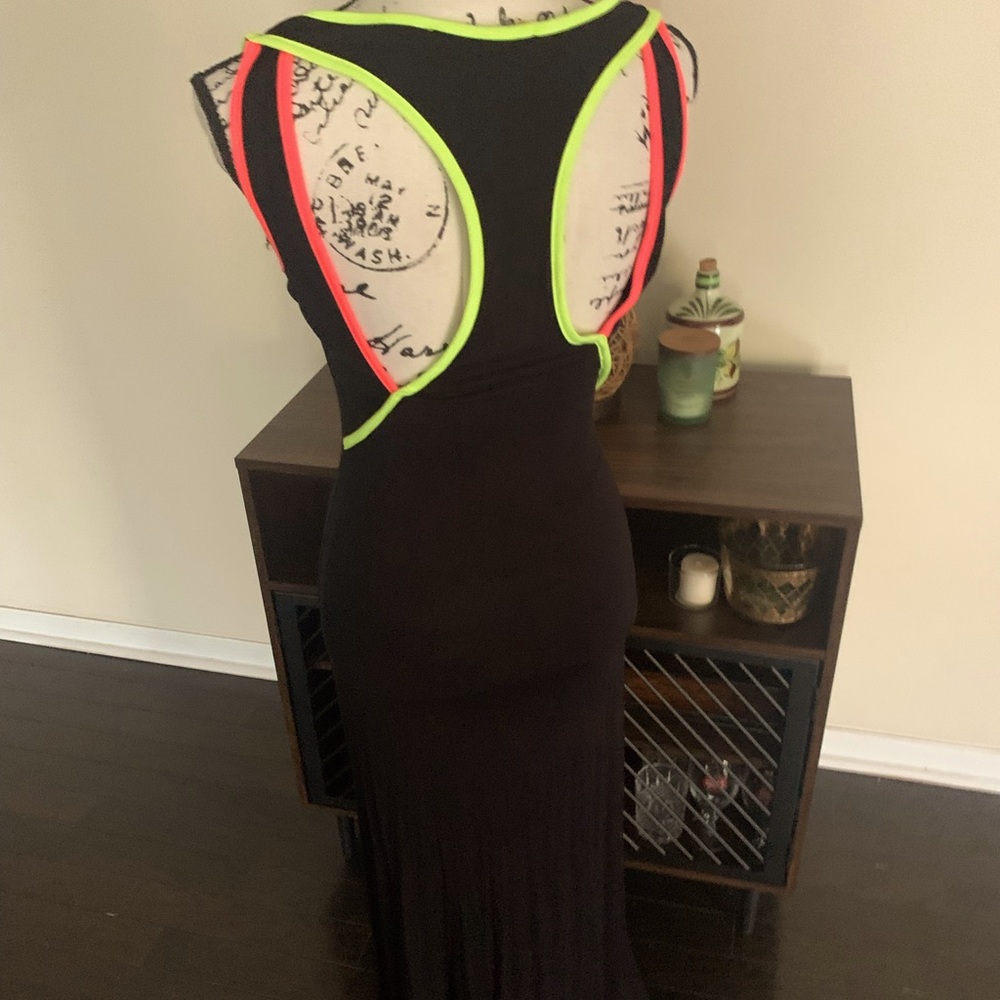Mallory Los Angeles fluorescent/black racerback maxi